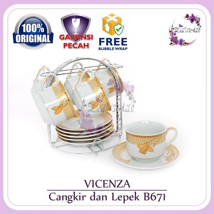HOT Vicenza Tea Set Cangkir+Lepek 13 Pcs B671 BERKUALITAS