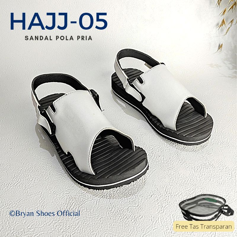 05 BRYAN NKR Sepatu Sandal Haji Umroh Ninja Gunung Size 36-40 41 42 43 Putih (Pola Besar Pria)