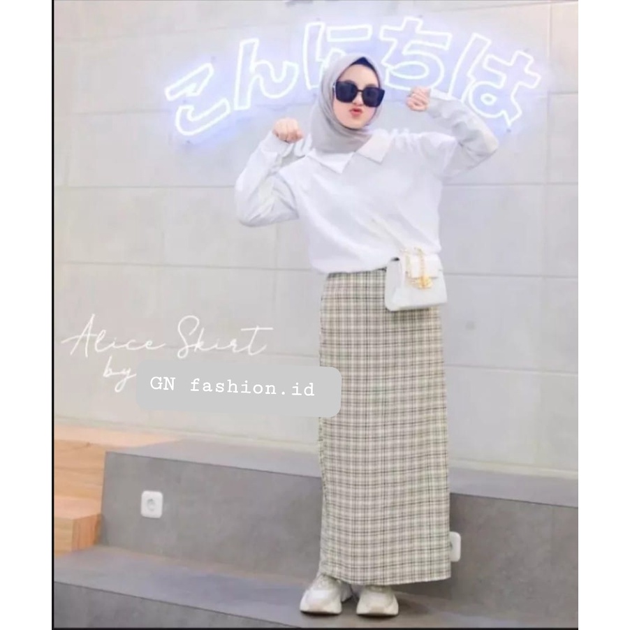 Rok span kotak//Rok span kotak panjang//Rok span kotak terbaru//Rok span import//Rok tartan