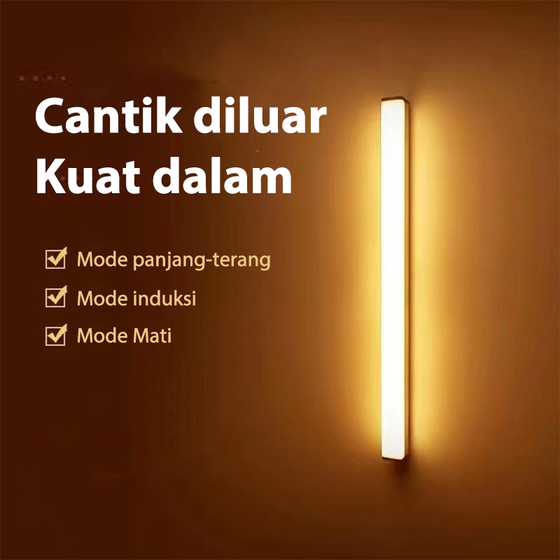 olla Lampu Baca LED Tempel Magnetic Sensor Gerak Lemari Kamar Lampu Dinding