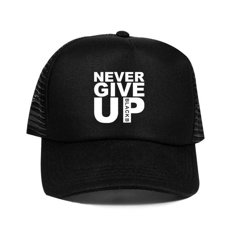 topi trucker jaring cap NEVER GIVE UP