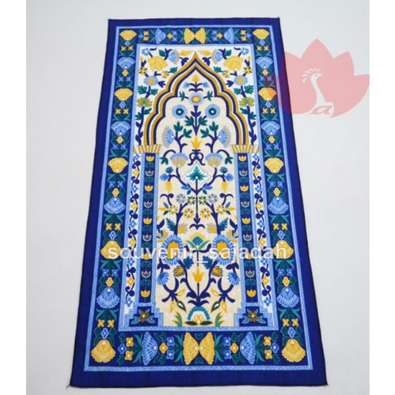 souvenir sajadah motif kerang+sablon dipouch(boleh pilih motif), sajadah travelling tahlilan/ pernikahan/pengajian