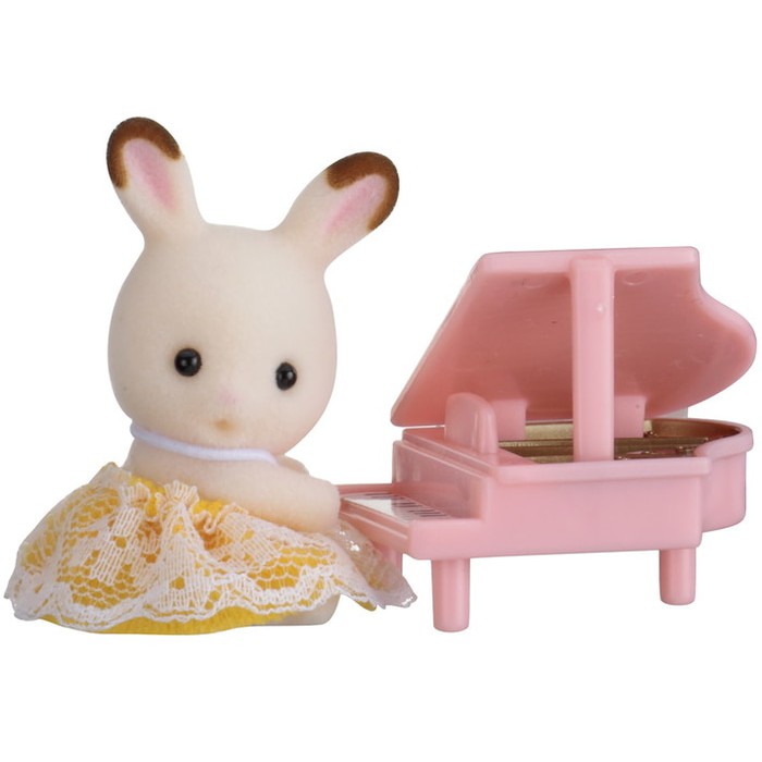 SYLVANIAN FAMILIES ORIGINAL - BABY CARRY CASE CHOCOLATE RABBIT PIANO