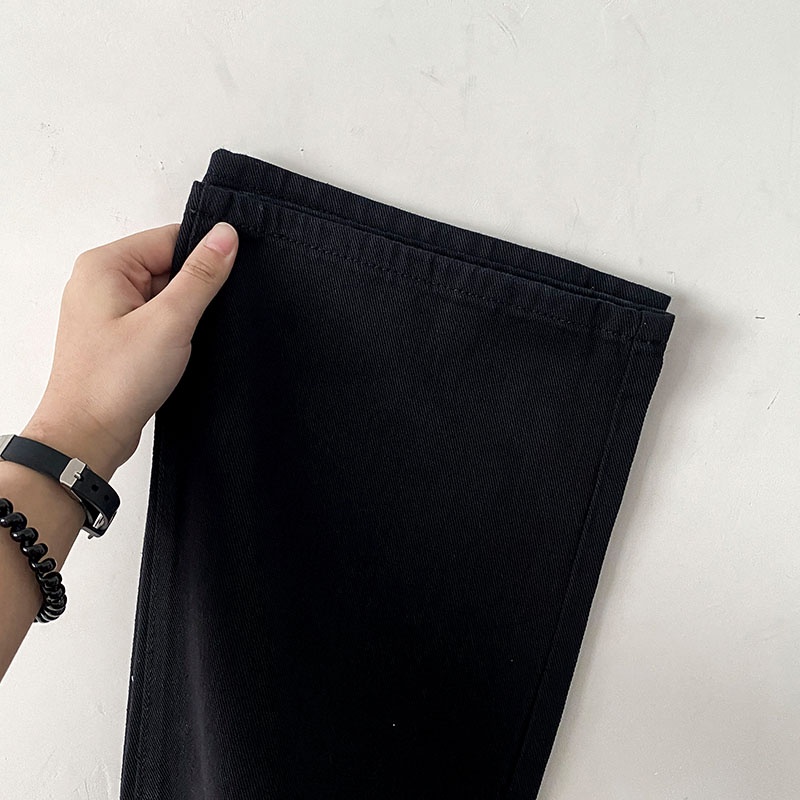 Hitam Jeans Kulot Jeans/Highwaist Loose Kasual Celana Jeans Wanita (realpict)