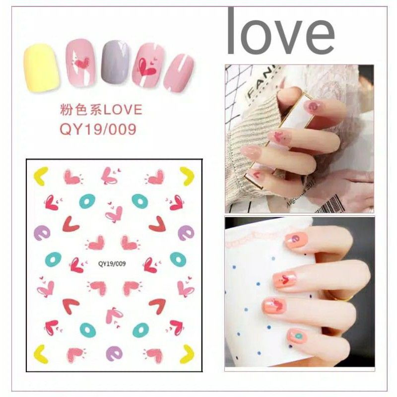 mrcaisen Stiker kuku 3d anak dewasa nail art sticker tempelan hiasan cat kuku