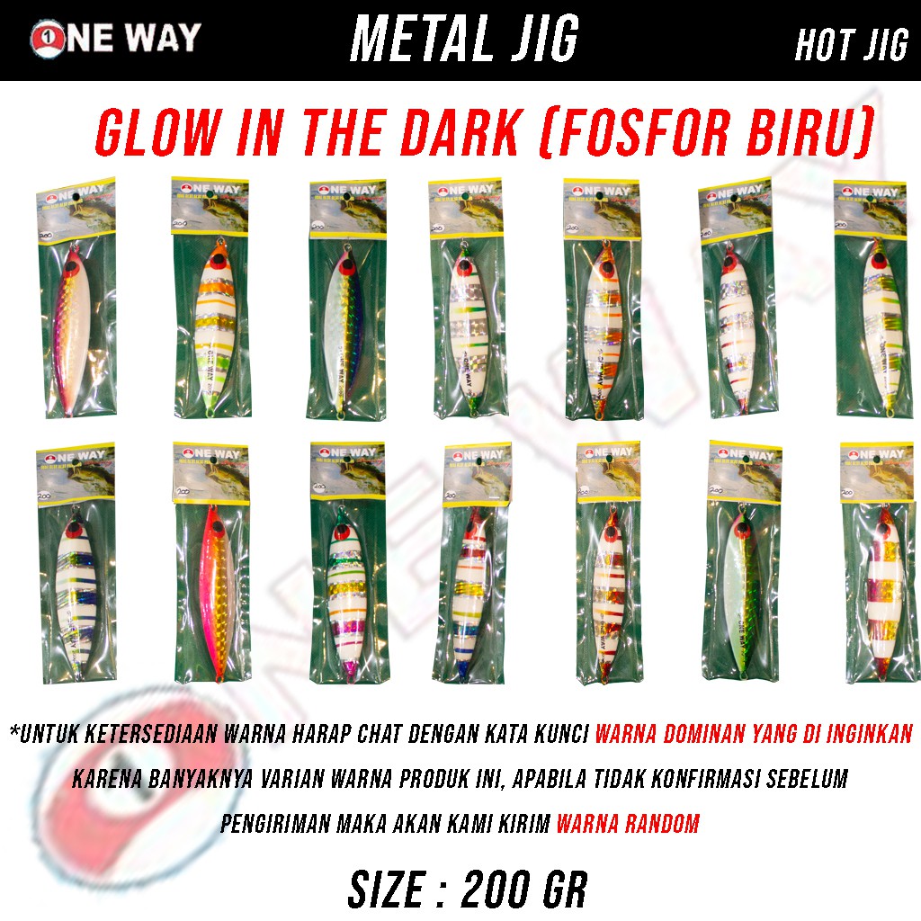 umpan pancing metal jig Oneway 200 gram GID (biru)