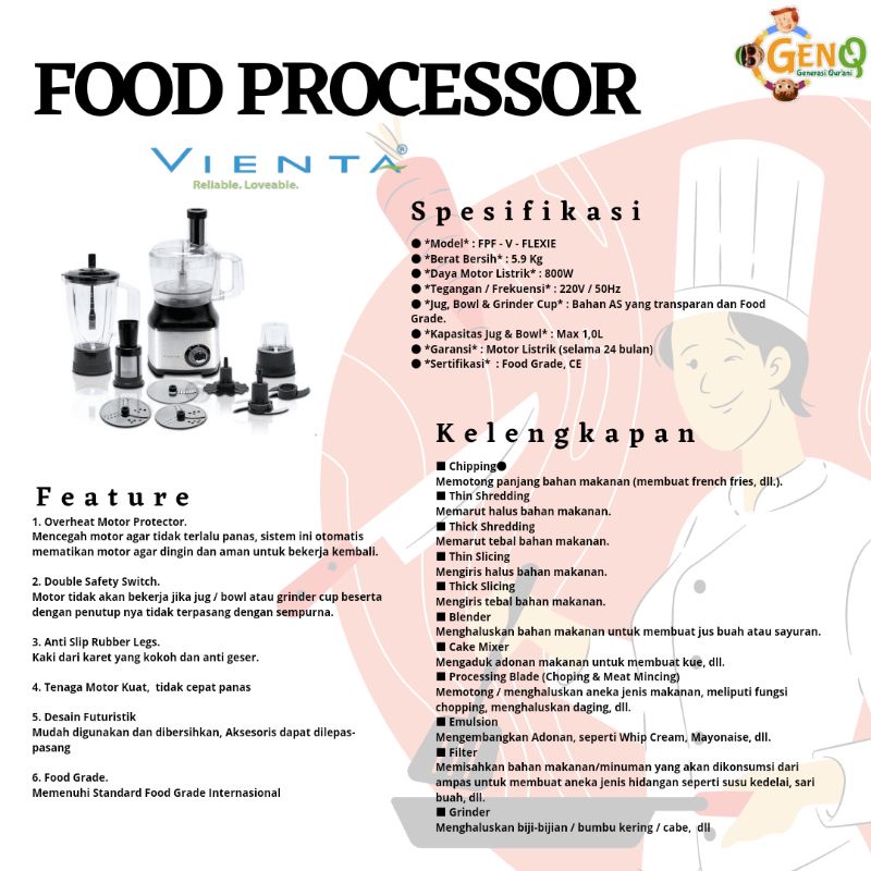 Food Processor VIENTA 11 in 1 Best Seller