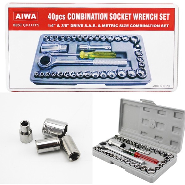 kunci Sok Socket Wrench tool box set isi 40pcs