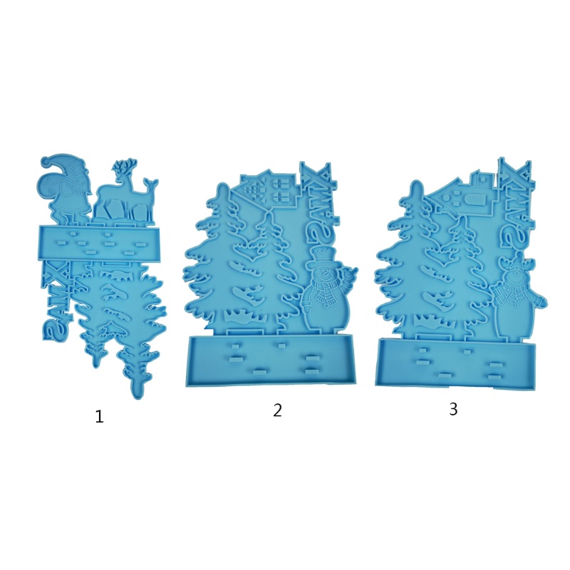 Siy Cetakan Resin Epoksi Bahan Silikon Bentuk Rusa / Santa / Manusia Salju Untuk Dekorasi Natal