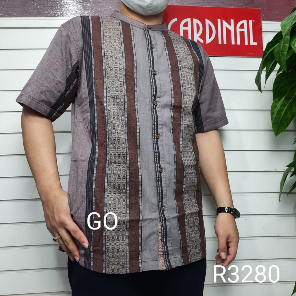 BB BIG SIZE CARDINAL KEMEJA KOKO Taqwa Pakaian Pria Baju Muslim Jumbo Lengan Pendek