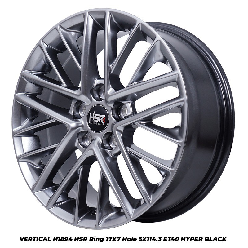 Velg Mobil Hsr Vertical Ring 17 Lebar 7 Pcd 5x114,3 Hyper Black Innova