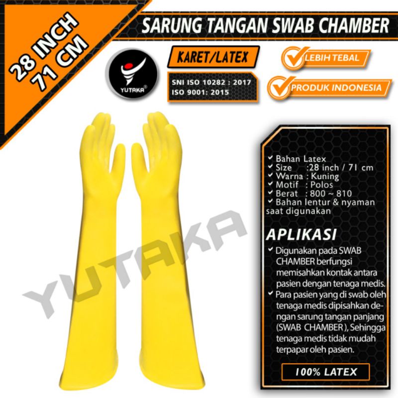 TERMURAH SARUNG TANGAN KARET SANDBLASTING 28 INCH KUNING