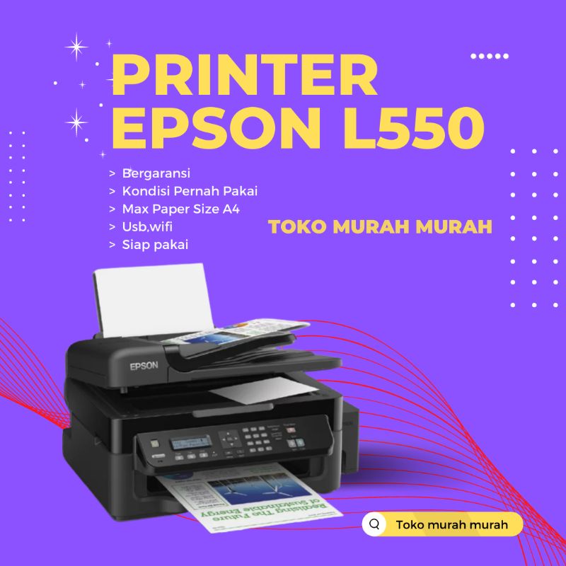 printer Epson L550 pungsi print scan copy ADF
