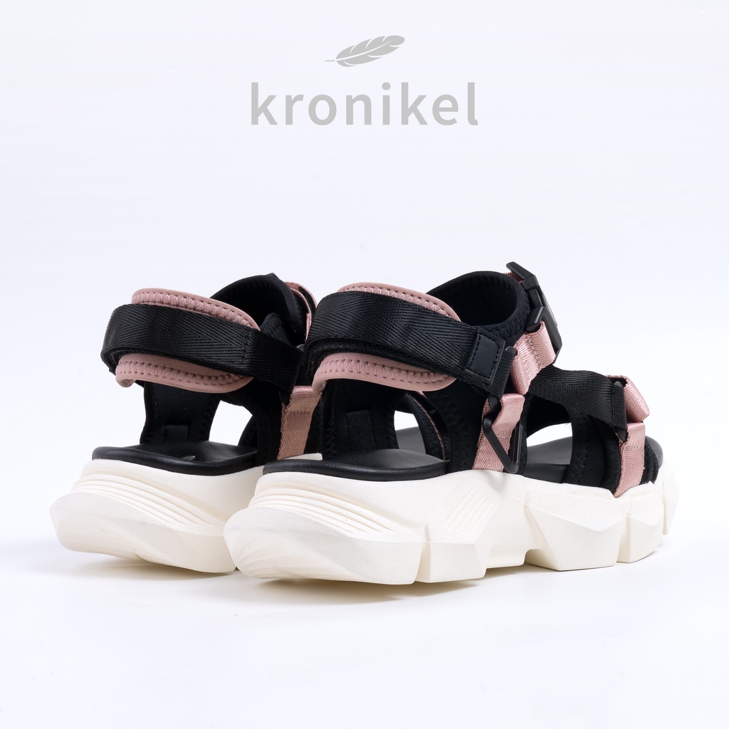 [PREMIUM LOKAL BRAND] KRONIKEL PROJECT // HANA 2-in-1 Sandals - Black Pink