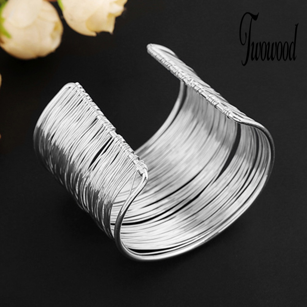 Gelang Model Terbuka Multilayer Bahan Metal Untuk Wanita