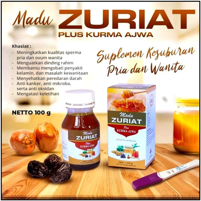 MADU ZURIAT PLUS KURMA AJWA Solusi Cepat HAMIL Dan Melancarkan Haid Kewanitaan KEPUTIHAN Aman BPOM