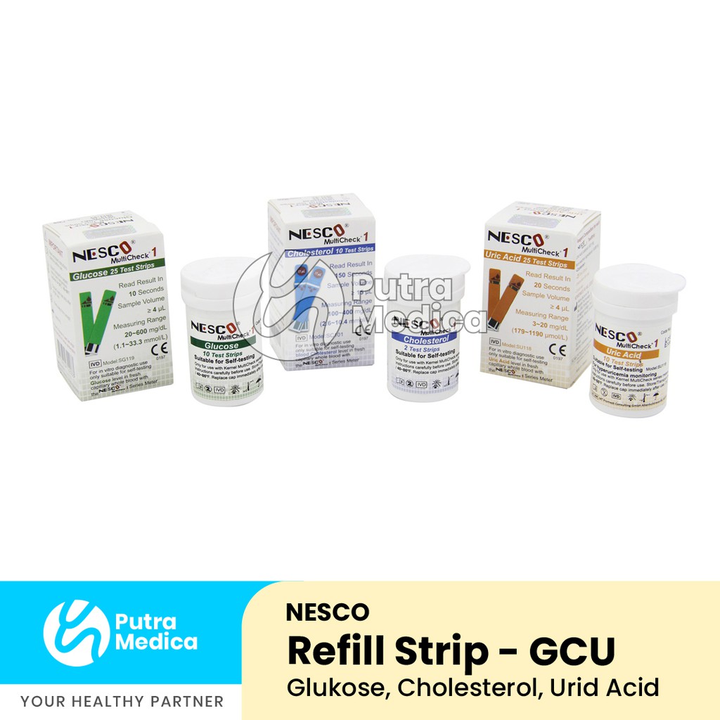 Nesco Strip / Stik Cek Darah / Refill Strip Nesco Gula darah, Kolesterol dan Asam Urat / Glucose Cholesterol Urid Acid