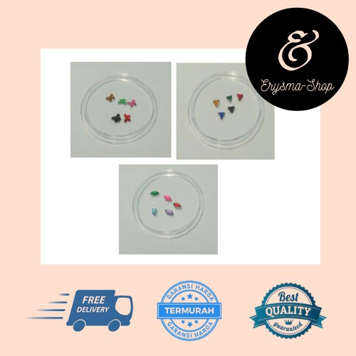 ERYSMA-SHOP | PERMATA GIGI - DIAMOND GIGI MOTIF KUPU-KUPU/SEGITIGA/OVAL - ISI 10