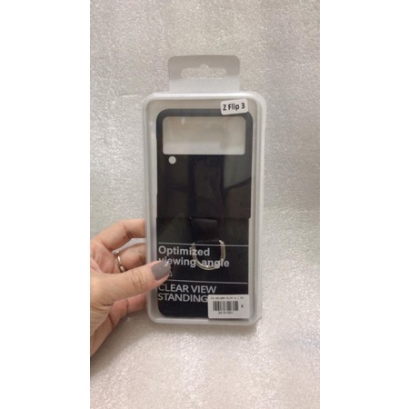 hard case Z flip 3 with leather ring holder