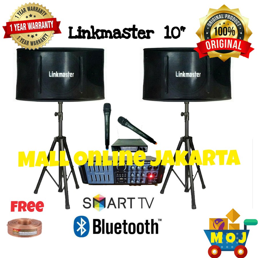 Paket karaoke linkmaster bluetooth paketan sound system mic wireless a