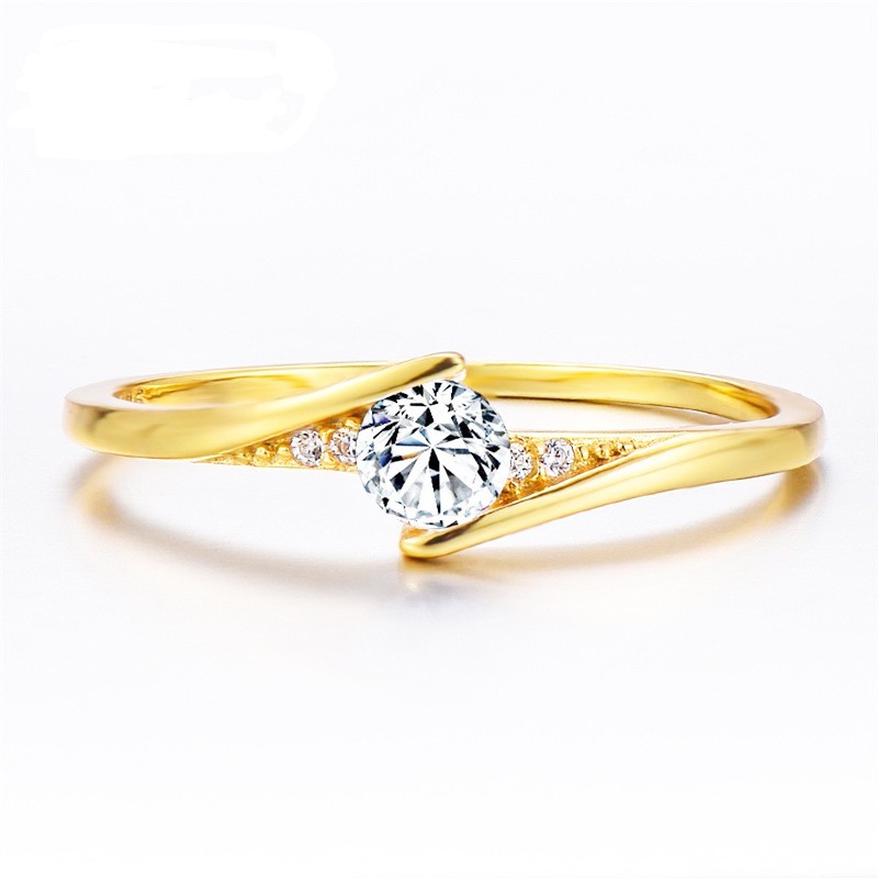 Cincin Perak 925 Asli Cincin Perak untuk Wanita Emas Diamond Pernikahan Cincin Fashion Aksesoris Perhiasan/Perempuan Cincin