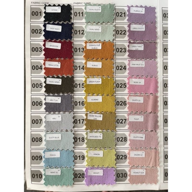 Kain Rayon Twill Viscose Premium Polos (harga 0,5 meter)