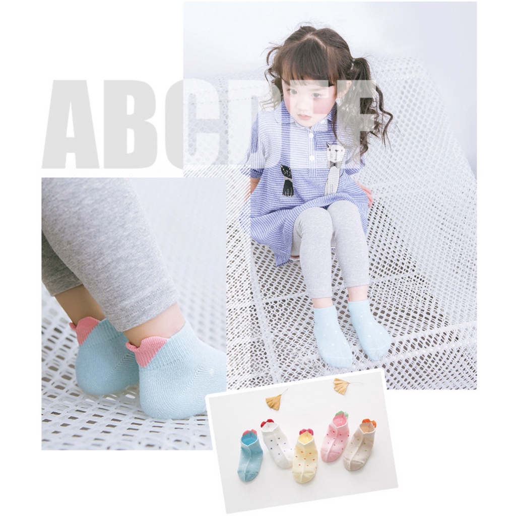 (1 Set 5 pcs) Set kaos kaki Anak Perempuan Motif Love Import Permium Baru
