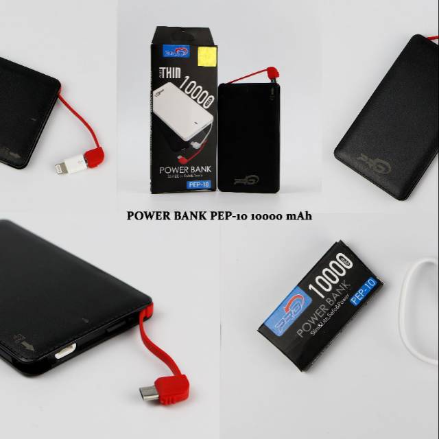 Pro Charger Power Bank PB Powerbank Slim THIN ULTRA LED PEP-10 10000mAh POWER BANK