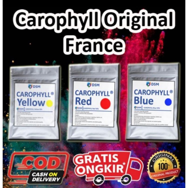 CAROPHYLL RED YELLOW BLUE PINK France 5gr Original 100% Larut dalam air