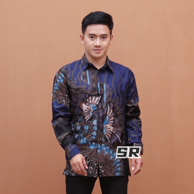 Baju batik Pria Slimfit Big Size M L XL XXL Atasan Kemeja Batik Lengan Panjang Original