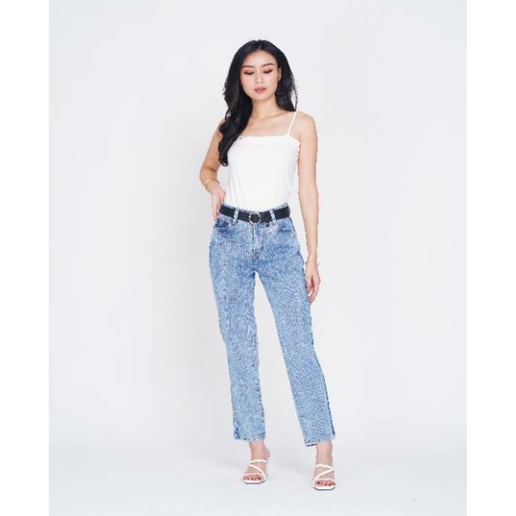 WF STORE - Celana boyfriend jeans snow acid