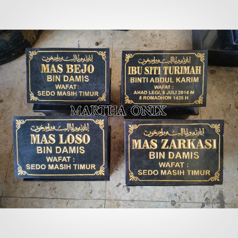 BATU NISAN MARMER/KIJING MAKAM GRANIT (hitam)