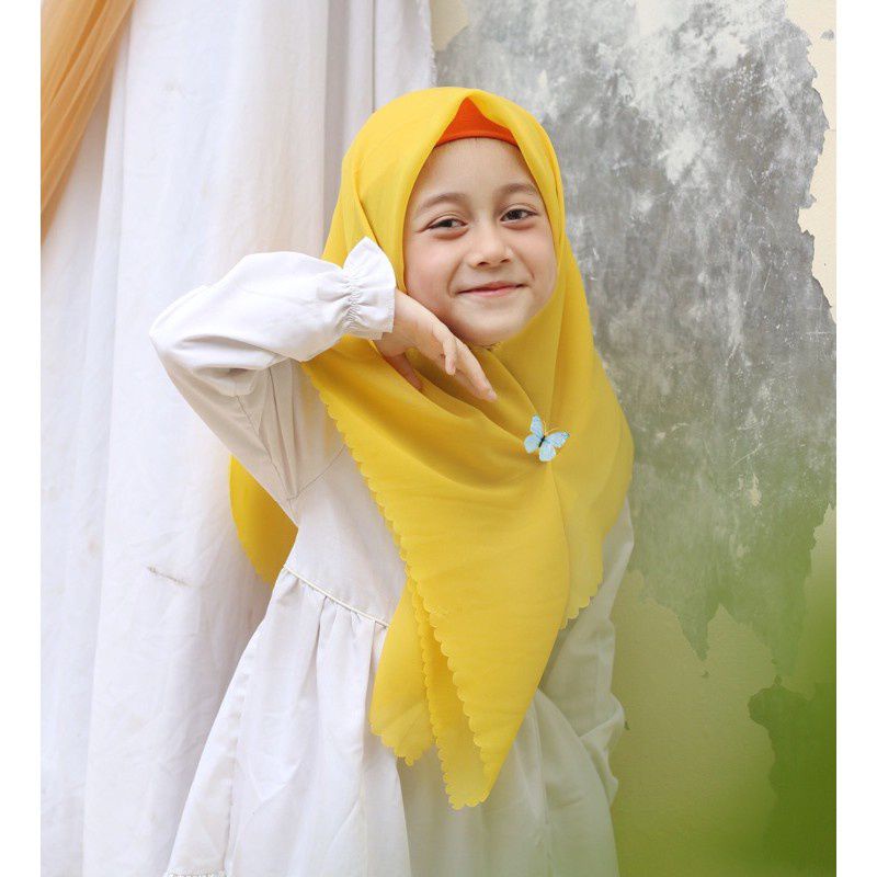 HIJAB SEGIEMPAT KIDS / HIJAB ANAK / BELLASQUARE ANAK / JILBAB ANAK POLOS / KERUDUNG ANAK