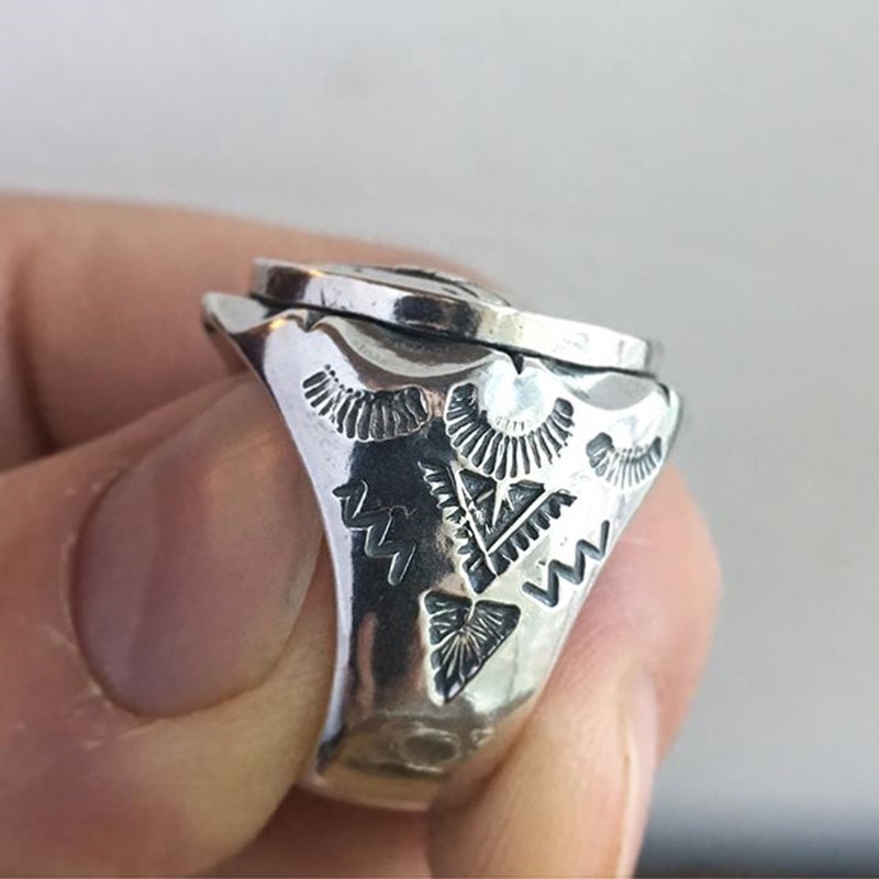 New Arrival Vintage Fashion Punk Brave Skull Rings Mens Mexican Indian Biker Style Coin Silver Stainless Steel Ring Jewelry Size 7 8 9 10 11 12 13 14