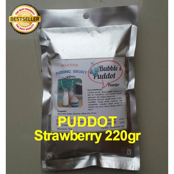 

STRAWBERRY Bubble's Frizco Puddot Premix Pudding Sedot 220gr Bubuk Powder Puddot PUYO