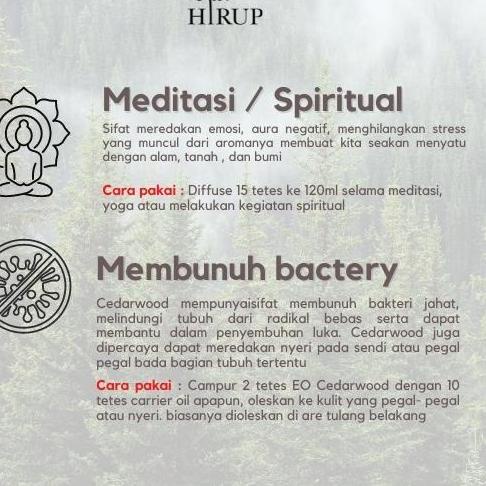 Berkualitas HIRUP 100% ESSENTIAL OIL  CEDAR WOOD