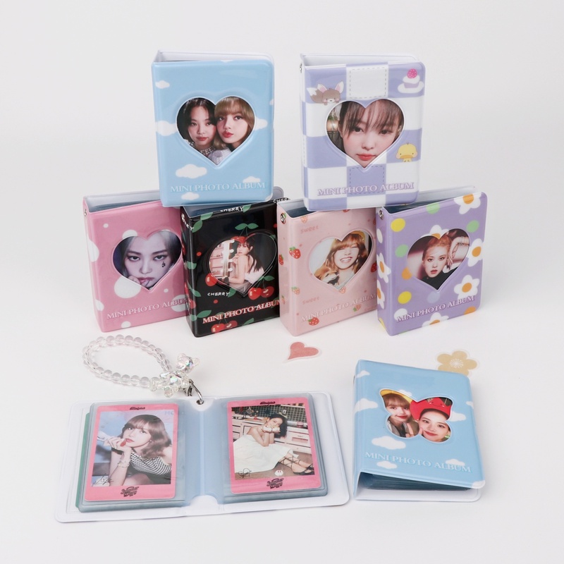 Album Foto Mini 3inch Photocard Heart Collect Book LOMO Card Holder Dengan 40kantong