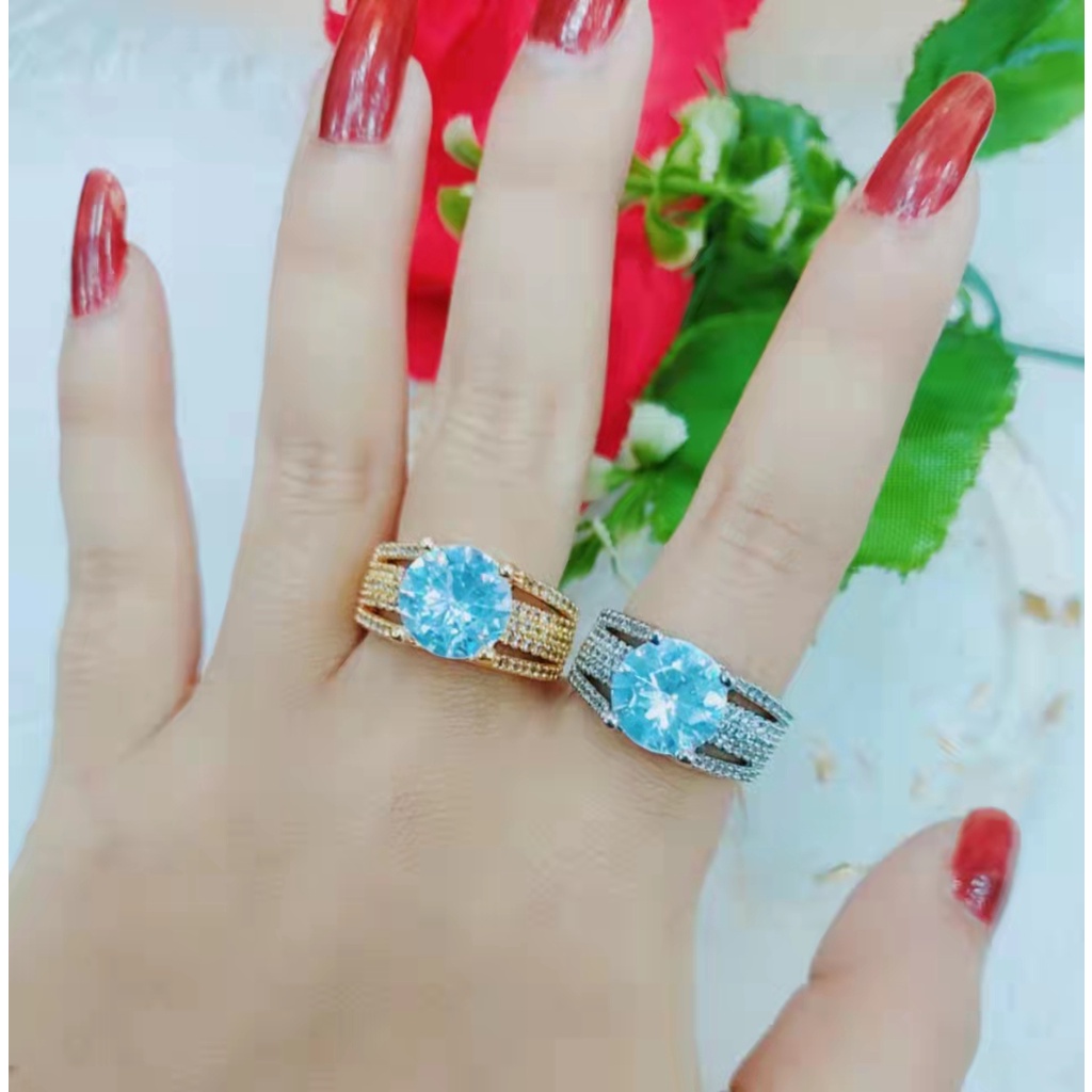 Cincin Xuping Permata Full Lapis Emas Perhiasan 1209-1211