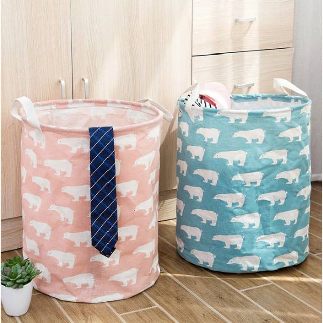 Keranjang Pakaian StrageBox Bermotif Laundry Bag Tempat Simpan Baju Kotor