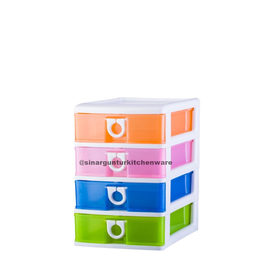 Lemari / Laci Plastik 4 Susun Laguna Drawer Susun 4