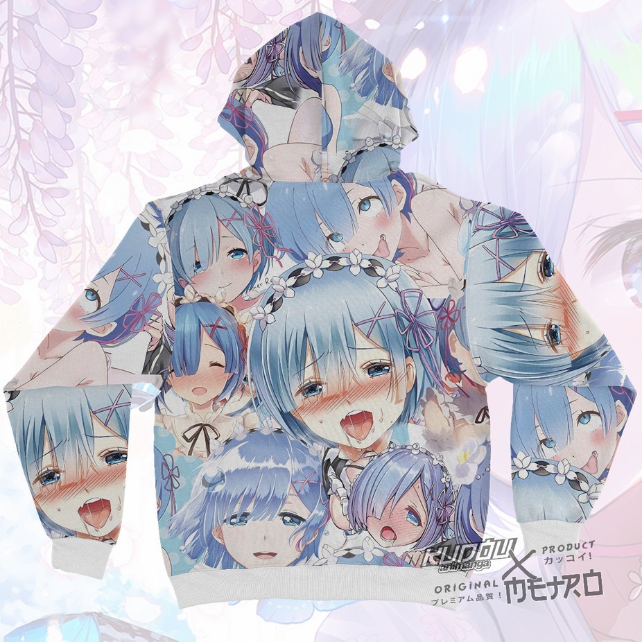 Hoodie Ahegao Rem Anime Manga Re Zero Adidaspoly Premium