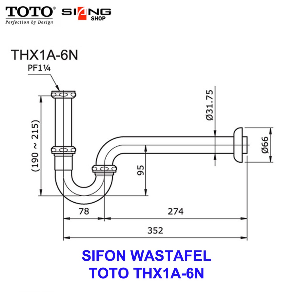 Sifon wastafel TOTO THX1A-6N / Sifon Pembuangan Air Wastafel