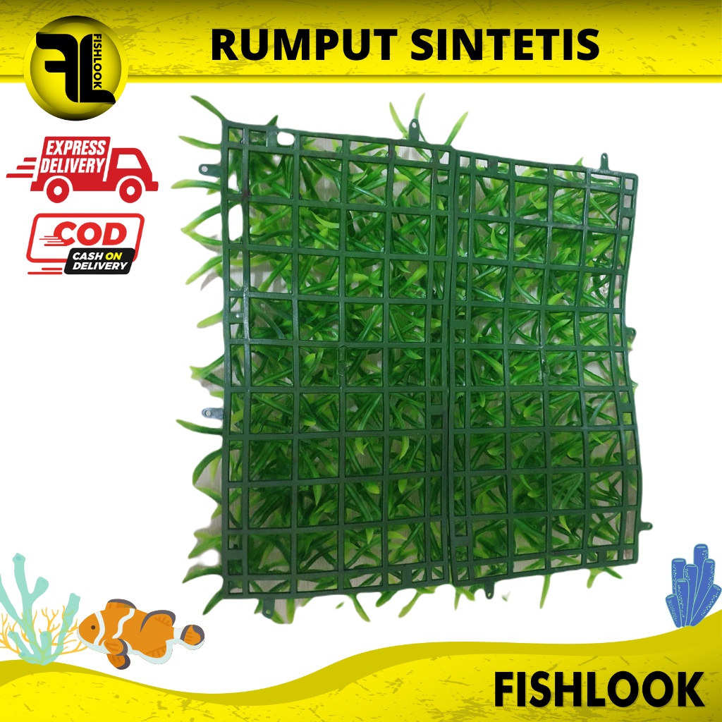 RUMPUT DASAR AQUARIUM AQUASCAPE HIASAN BUATAN PLASTIK SINTETIS