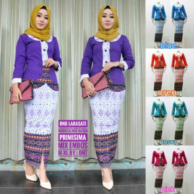 RNB LARASATI MODISTA STELAN KEBAYA SERAGAM INSTAN PRAMUGARI BRIDESMAIDS BATIK MODERN ROK BLUS ORIBYL
