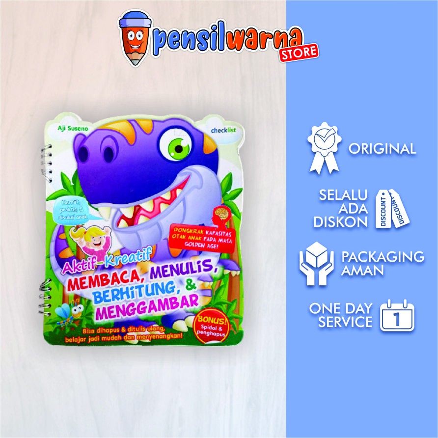 

BUKU WIPE & CLEAN TULIS HAPUS (bonus spidol) : Aktif-Kreatif Membaca Menulis Berhitung & Menggambar