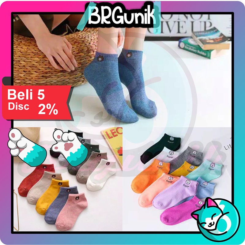 BRGUNIK Kaos Kaki Fashion Unisex Motif Beruang Wanita Pria Murah Jakarta Import R109