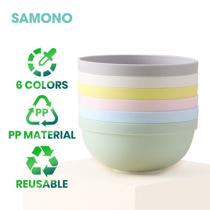 (SAMONO W01) 1 PACK ISI 6PCS MANGKOK WARNA WARNI TABLEWARE STYLISH