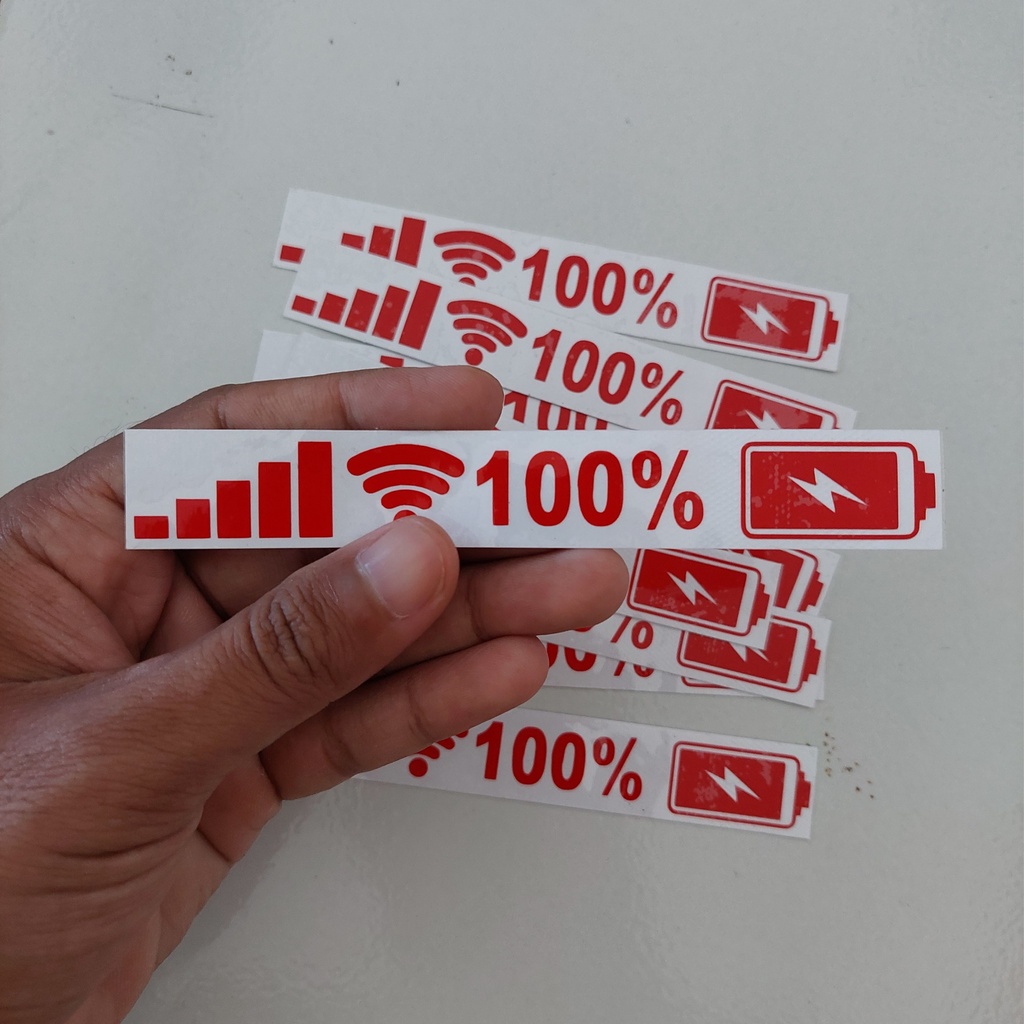 STIKER STICKER BATERAI WIFI SINYAL HP PHONE BUAT MOBIL DAN MOTOR