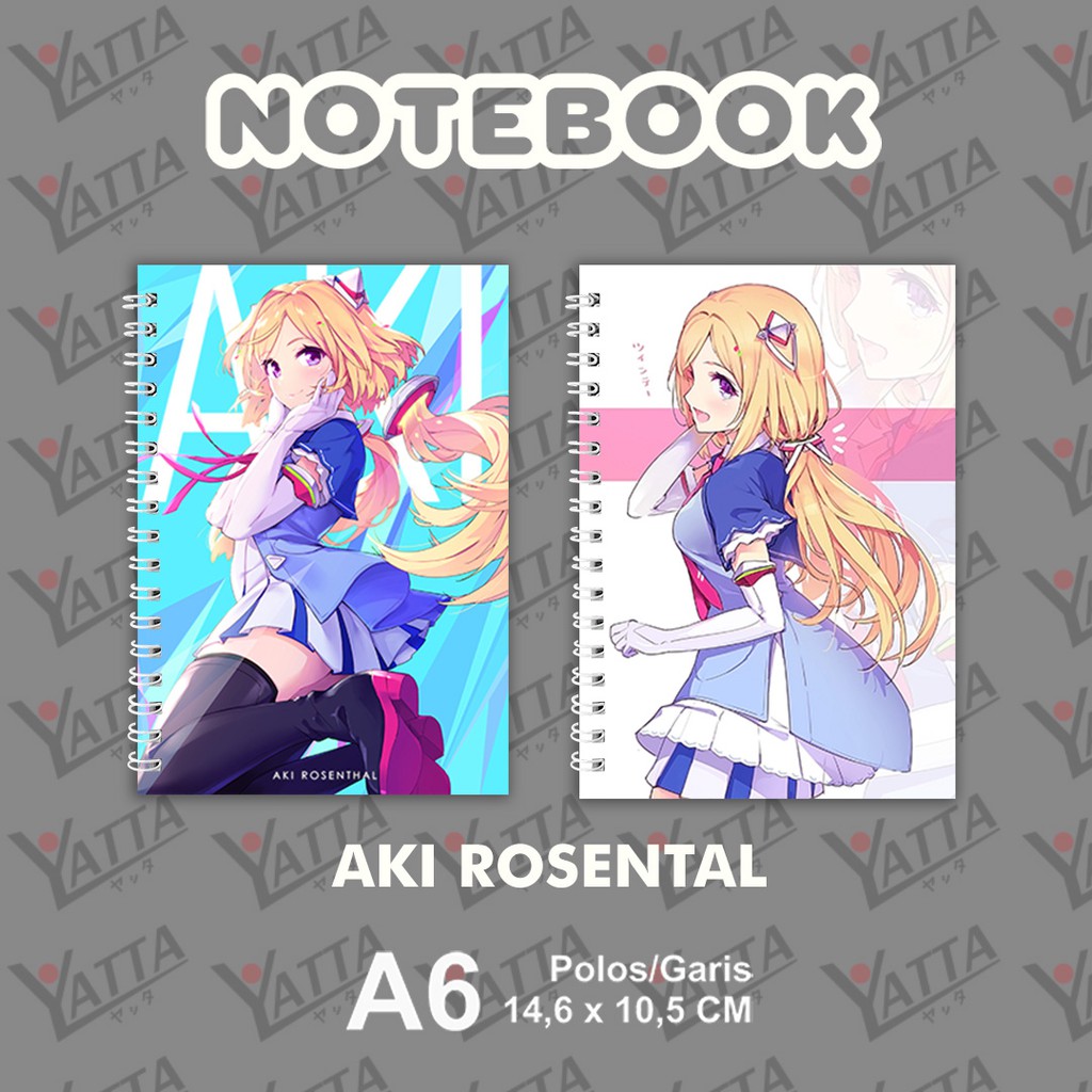 

Notebook Anime Ukuran A6 10,5 cm x 14,8 cm Hololive JP - Aki Rosental
