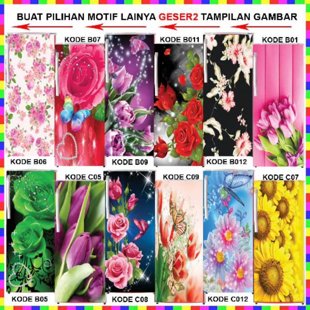 Stiker kulkas model bunga